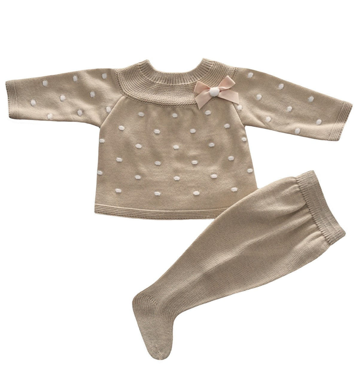 Spanish Baby Clothes Baby Knitted Sets Pale Camel Knitted Set Babymac