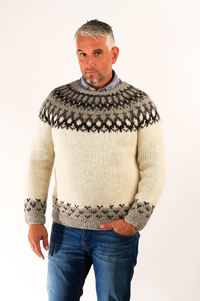 Icelandic Wool Sweater Skipper White men – Nordic Store