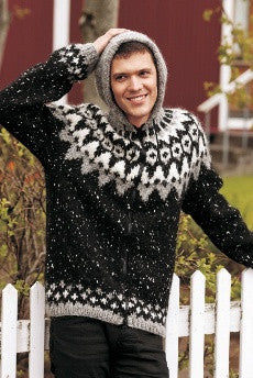 Frost Wool Cardigan - Black knitting kit (zipper or buttons) – Nordic Store