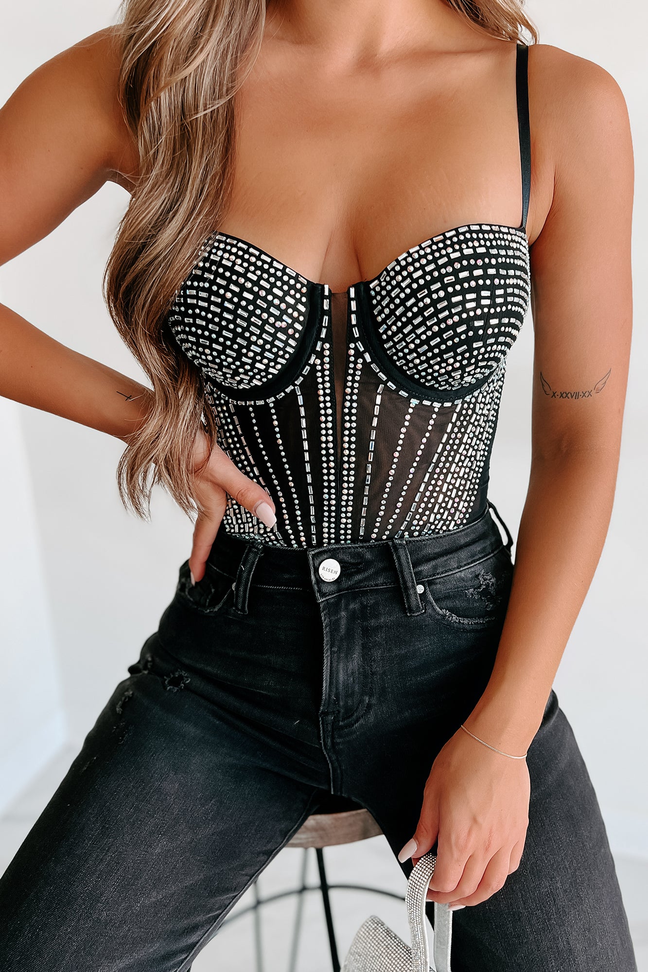 Are you in the market to purchase an Keep Up Babe Sleeveless Rhinestone  Mesh Romper (Black) Banjul ? Purchase now, before they are gone