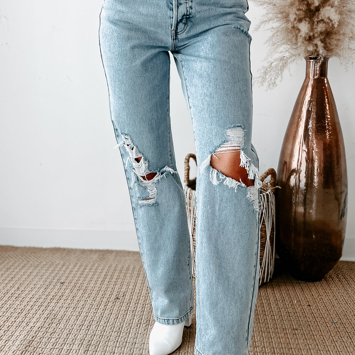 Not Your Dad's High Rise Cello Distressed Dad Jeans (Light) – NanaMacs