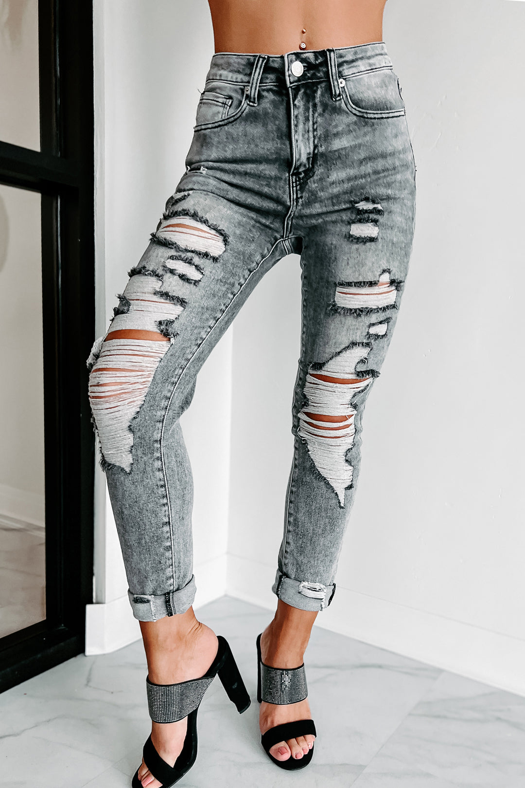 Total Appeal High Rise Distressed Risen Ombre Straight Leg Jeans