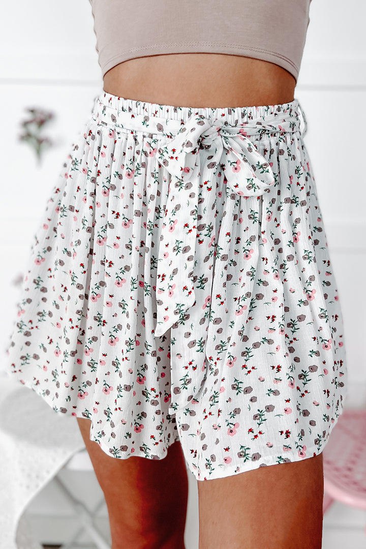 Sweeter than Ever Multi Floral Eyelet Lace High-Waisted Shorts