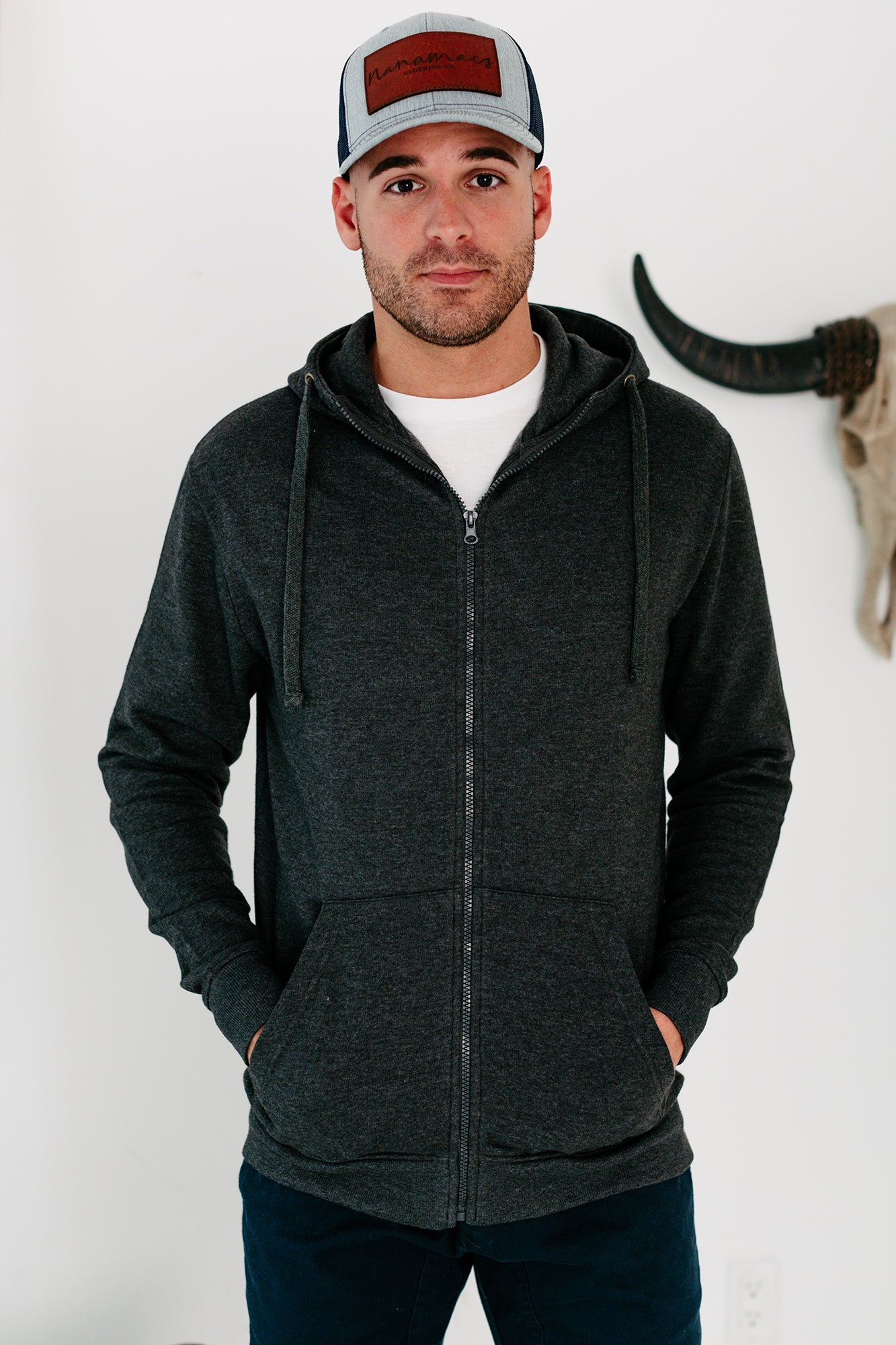 Mateo Men's Fleece Zipper Hoodie (Charcoal) – NanaMacs