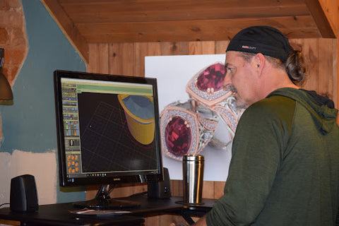 Charles Babb doing CAD jewelry design