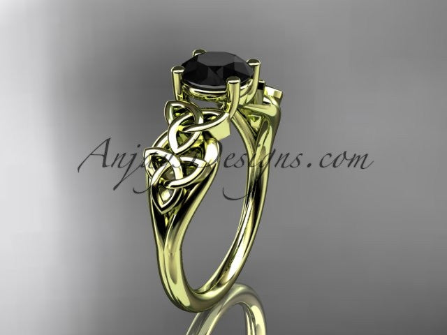 14kt yellow gold celtic trinity knot wedding ring, engagement ri