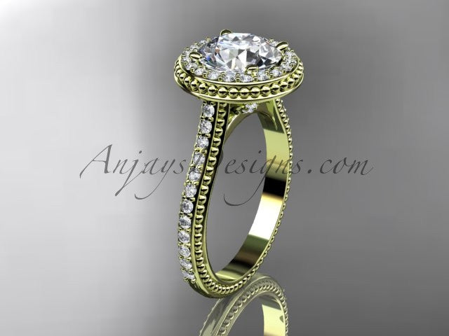 14kt yellow gold diamond unique engagement ring, wedding ring ADER97