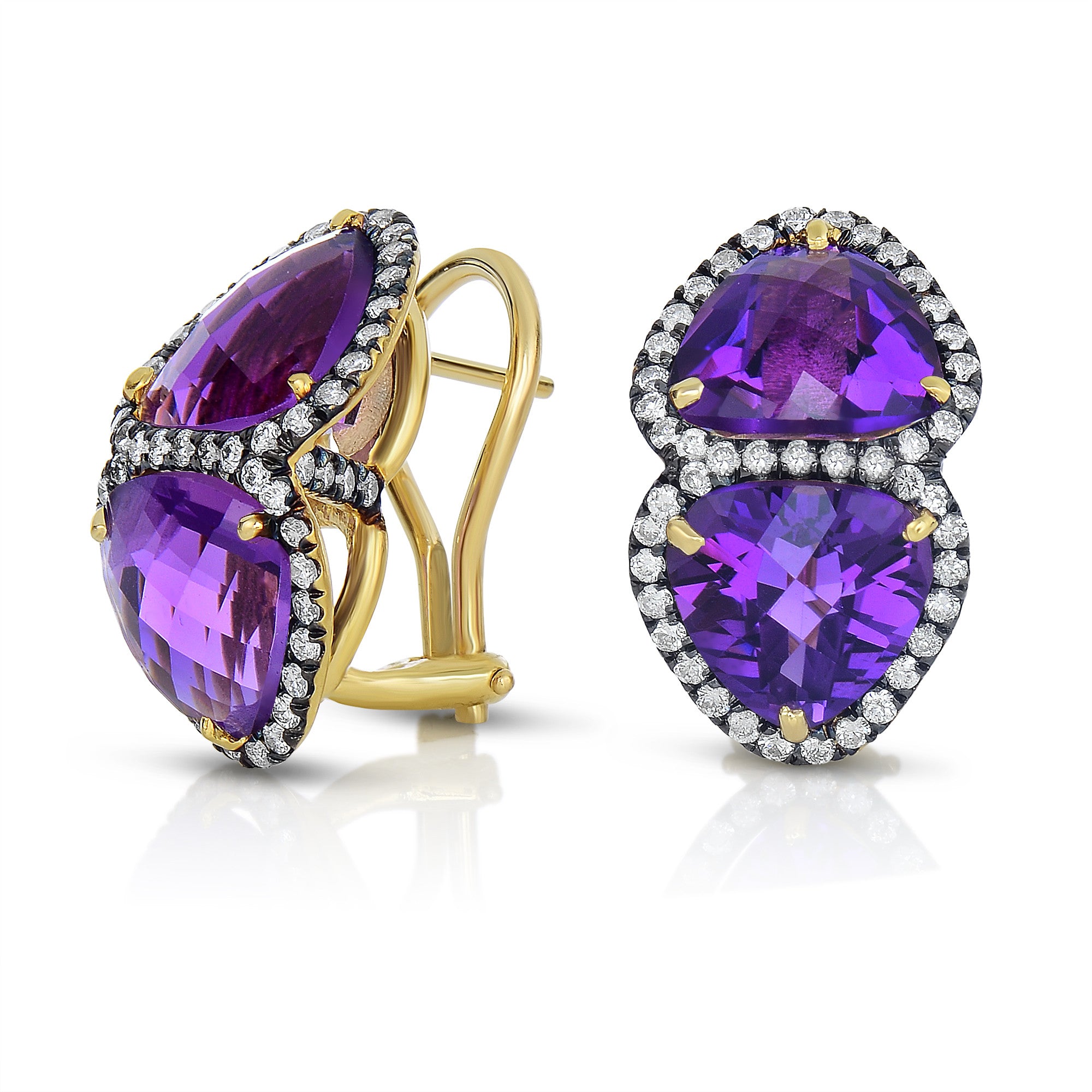 Amethyst and diamond earrings