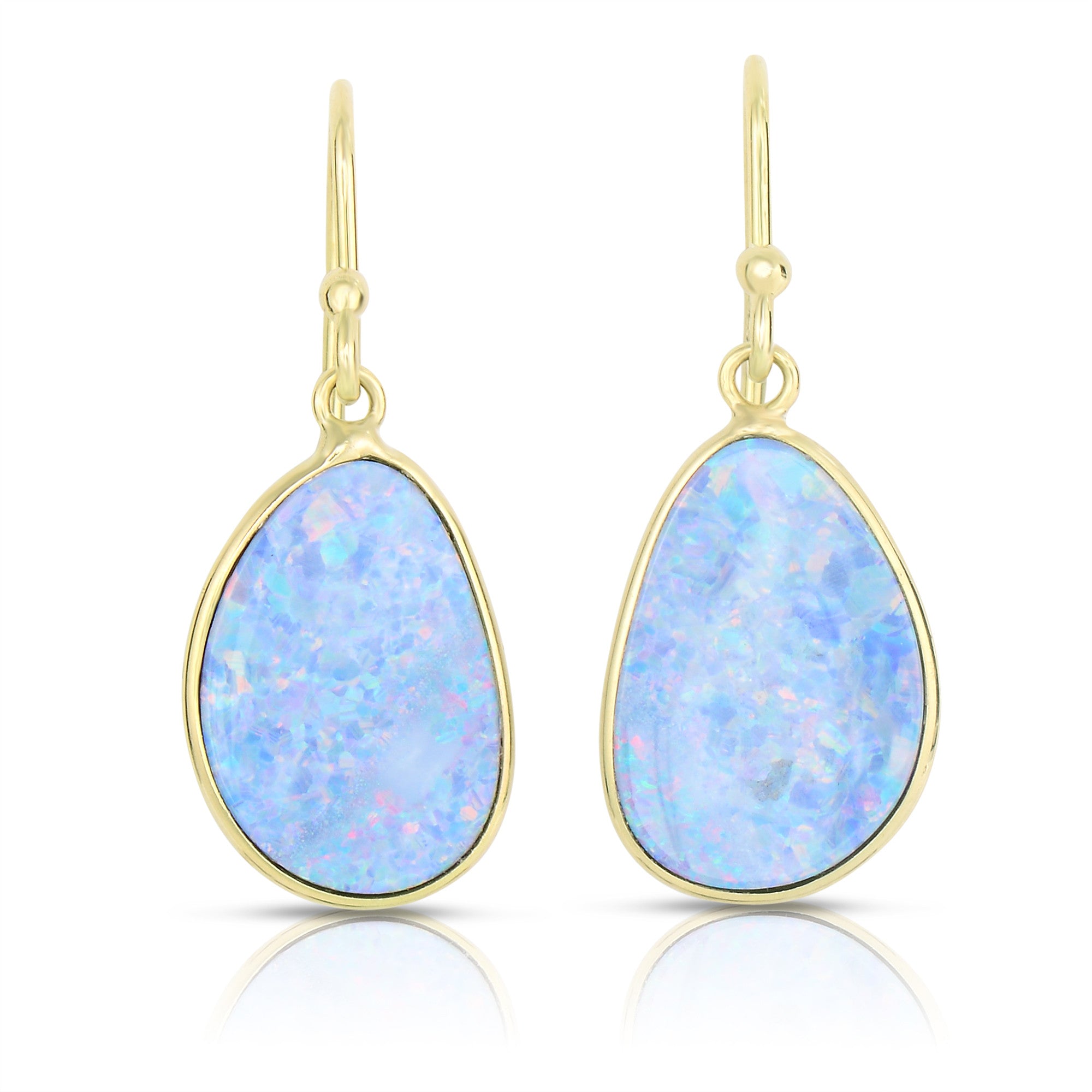 Drop opal earrings