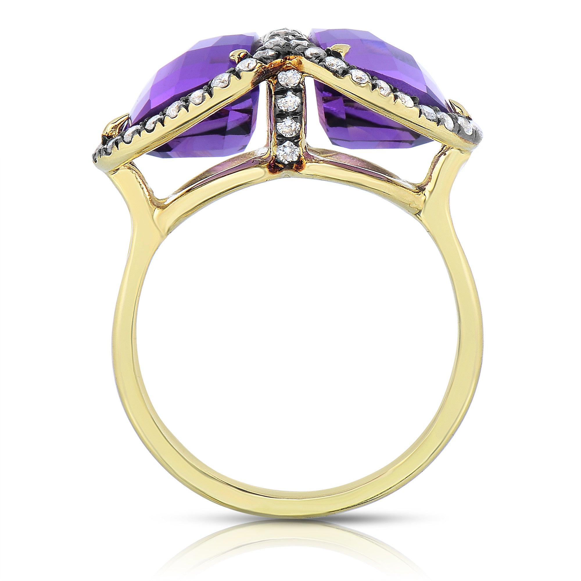 Amethyst and diamond ring