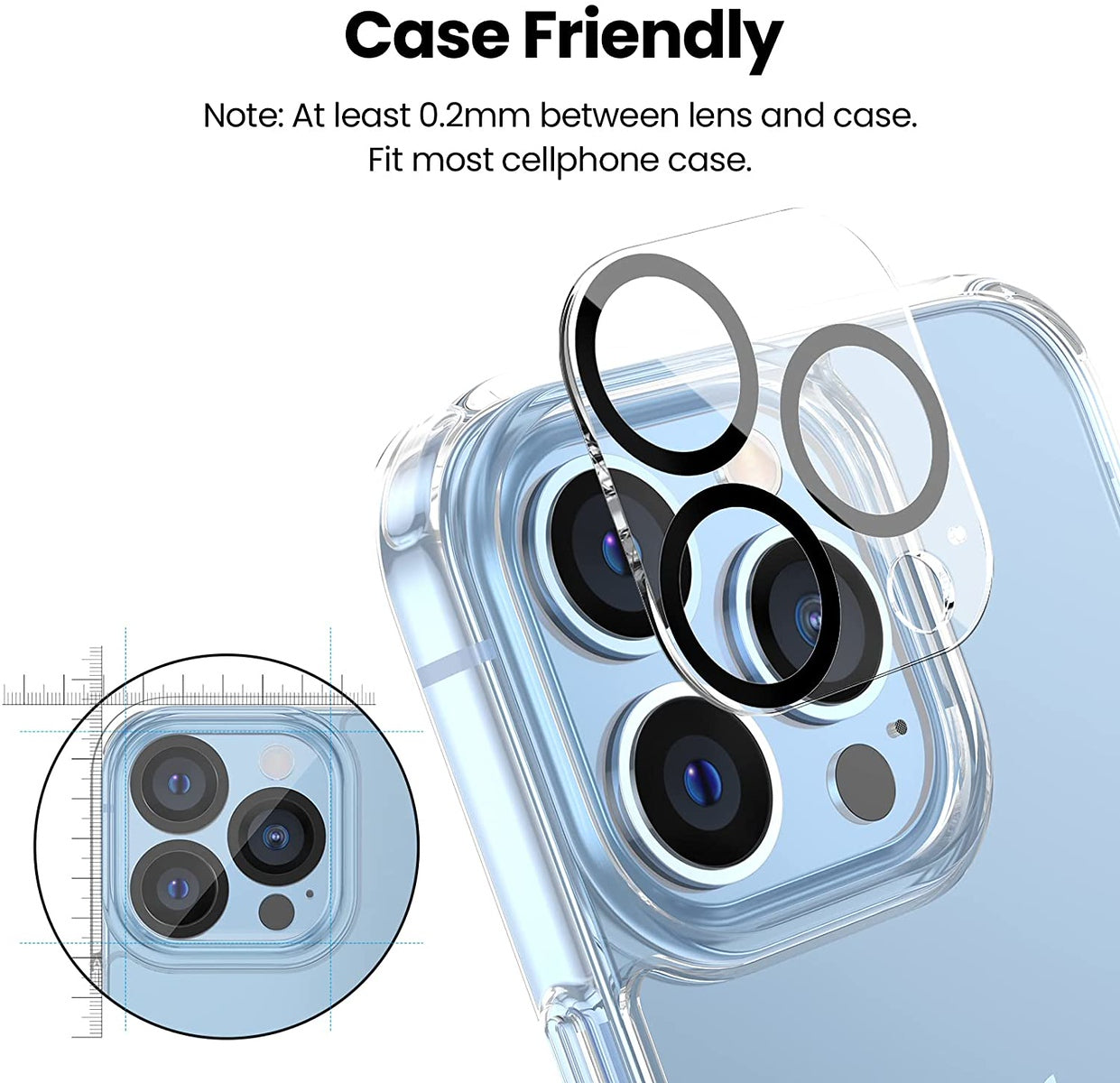 For Samsung Galaxy S25 /S24 Plus + Ultra Camera Lens Protector HD Clear 2.5D Tempered Glass with Black Edge, Case-Friendly, Ultra-Thin, Easy to Install Case Cover Clear Black - Image 5