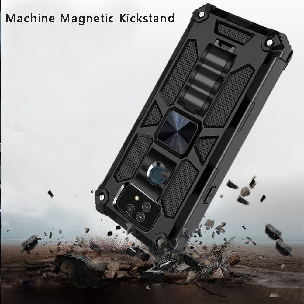 For Cricket Ovation 2 Heavy Duty Stand Hybrid Shockproof [Military Grade] Rugged Protective with Built-in Kickstand Fit Magnetic Car Mount  Phone Case Cover