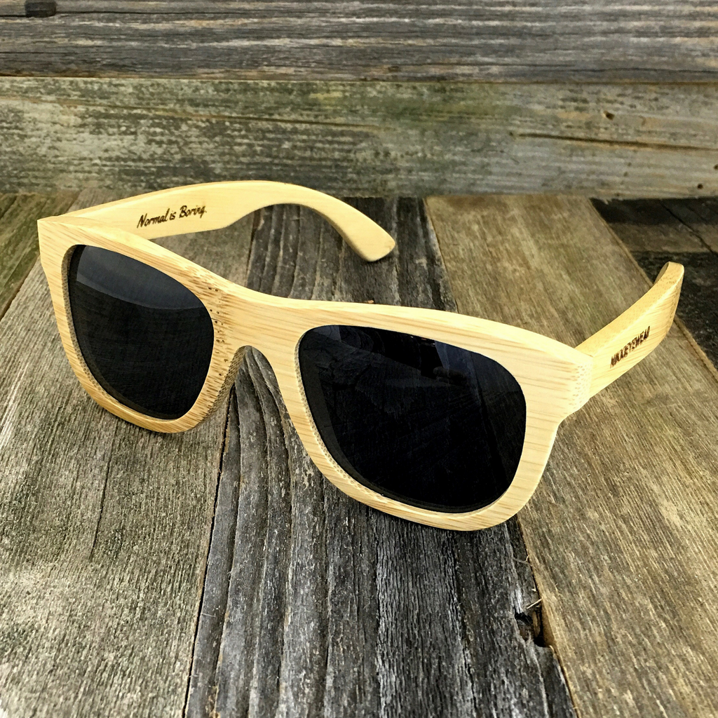 bamboo wayfarer sunglasses
