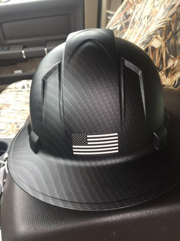 flat black full brim hard hat