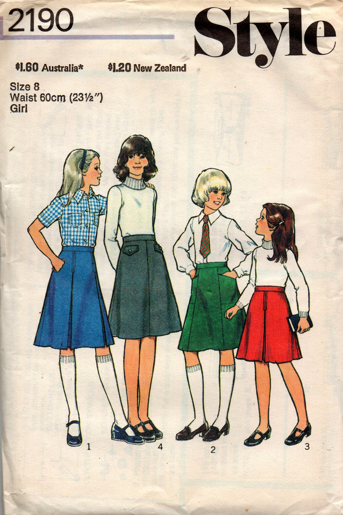 Style 2190 Girls A Line Skirts 70s 