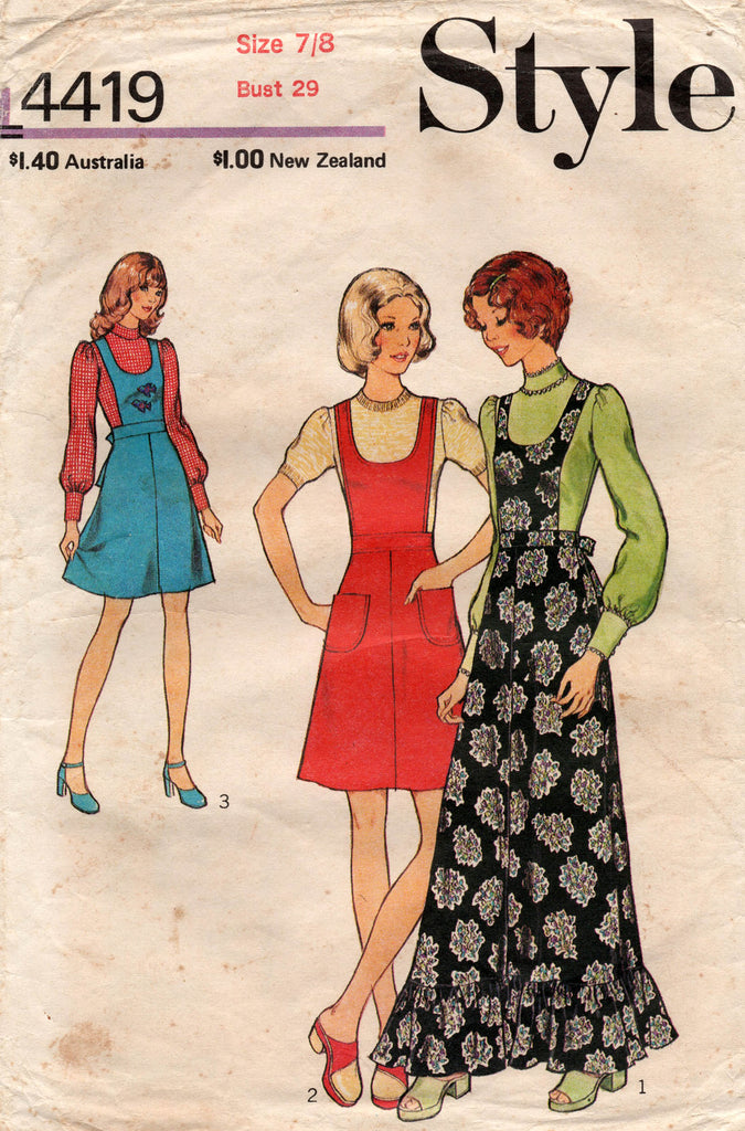 1970s pinafore dress