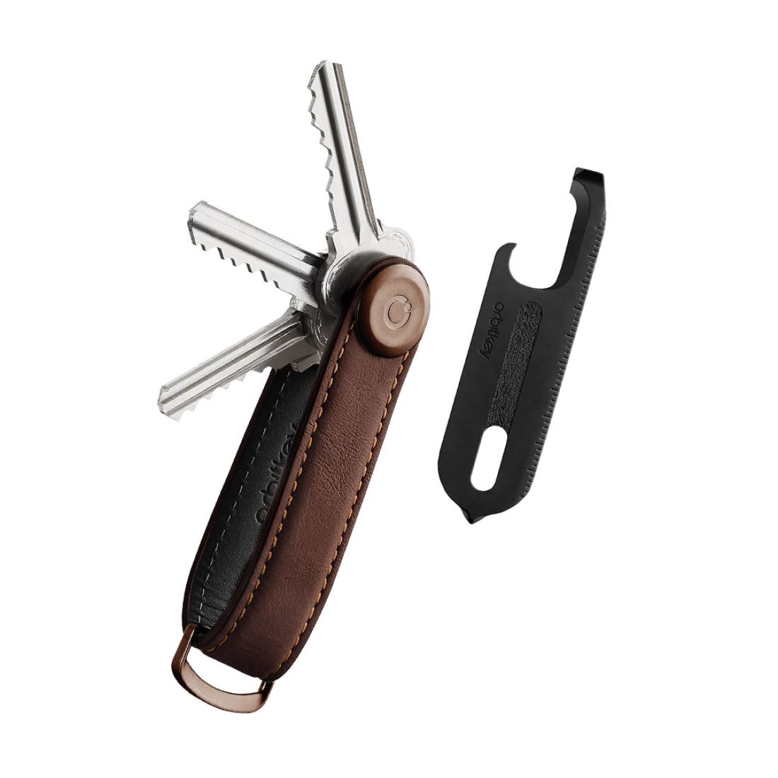 Orbitkey Leather Key Organiser+Multi-tool V2- Espresso/Black