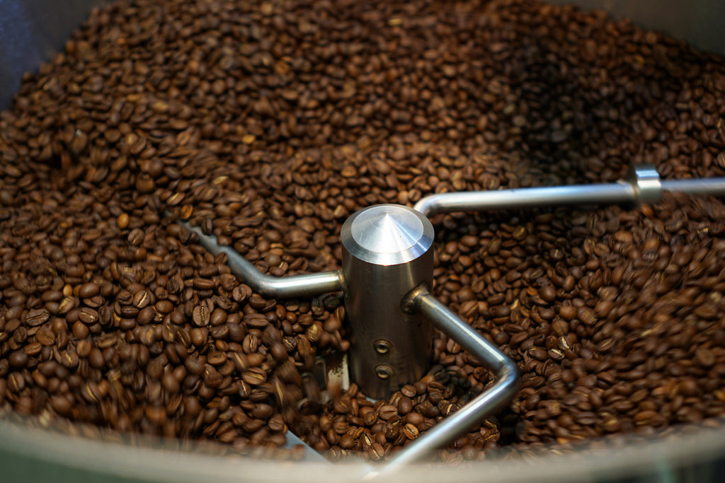 Coffee beans being roasted