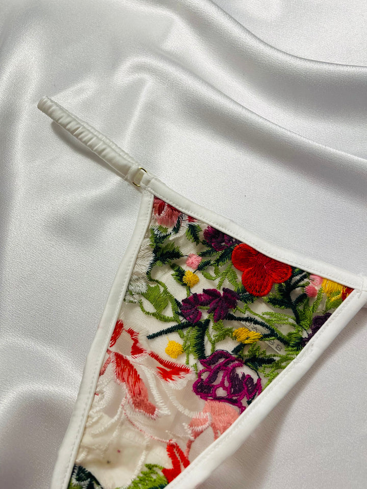 Kilo Brava Embroidery G-String in Multi Floral