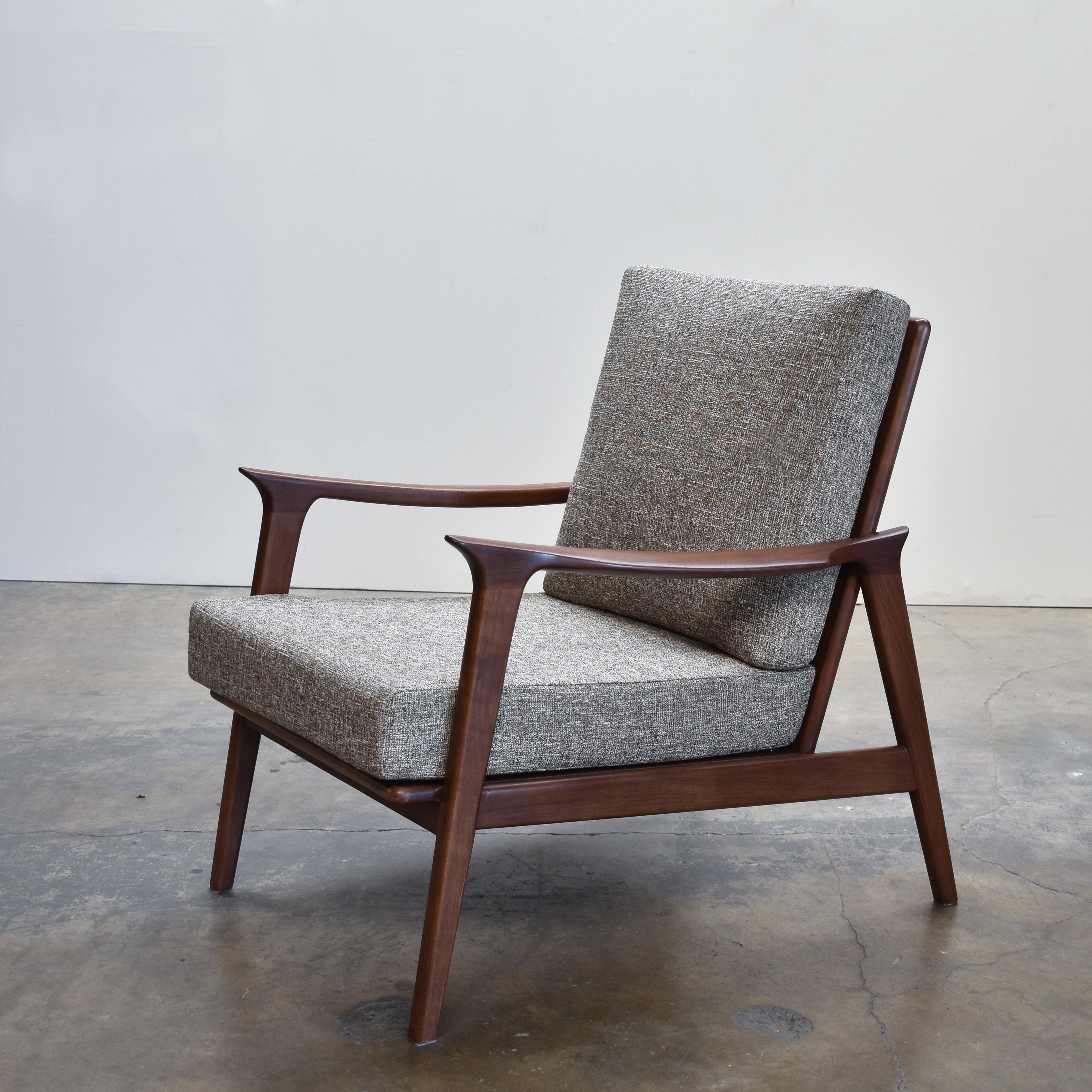 charlotte walnut mid century modern accent chair mineral