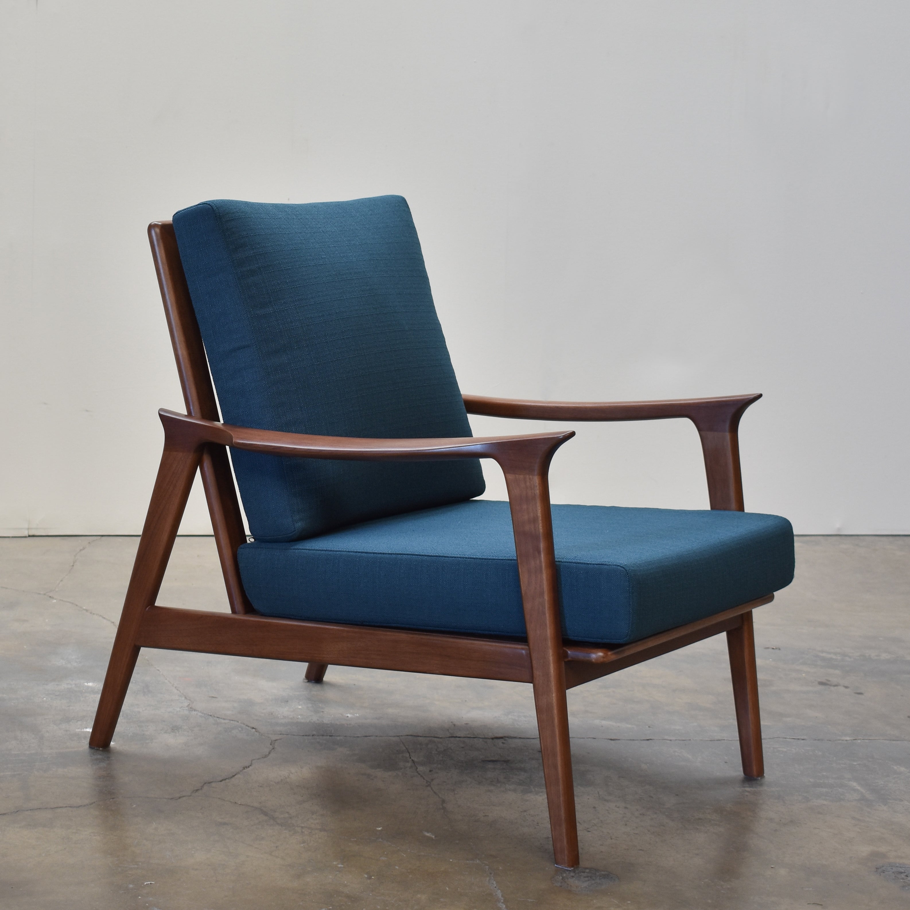 charlotte walnut mid century modern accent chair azure