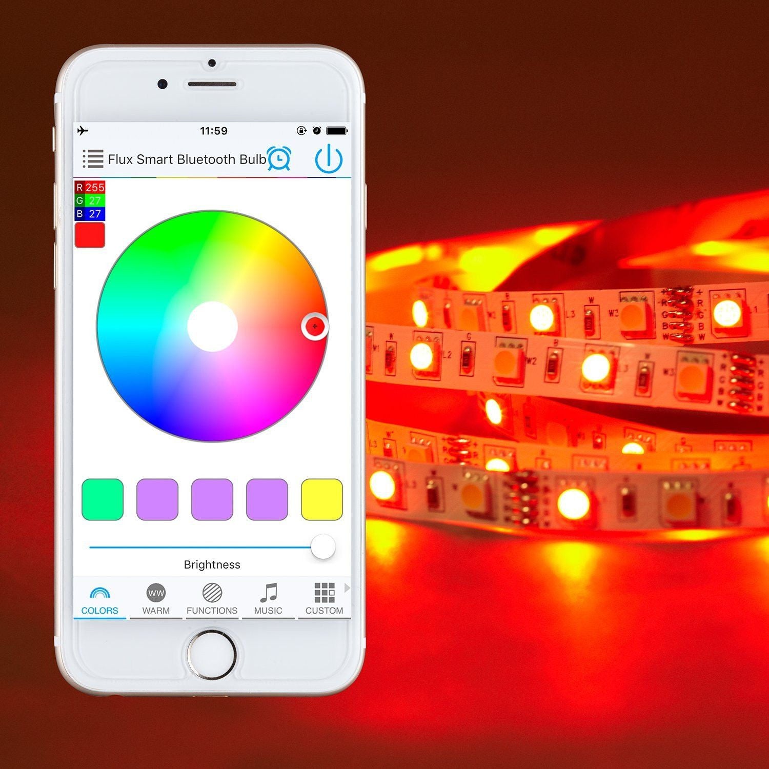 Bluetooth Smart Led Light Strip Kit Color Changing Tape Lights