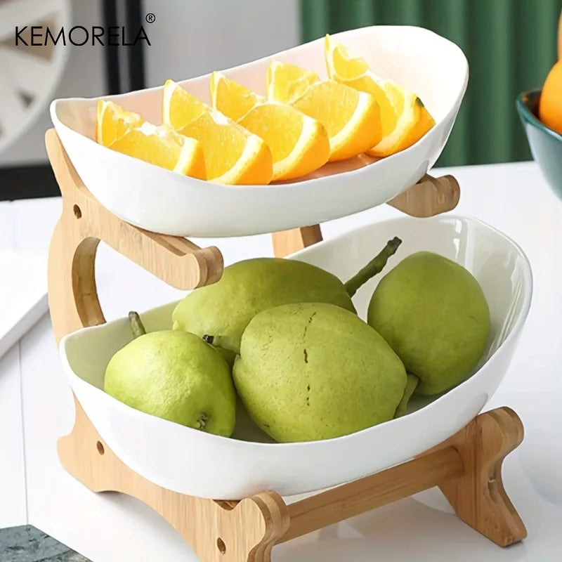 Puesto de frutas y aperitivos de varios niveles