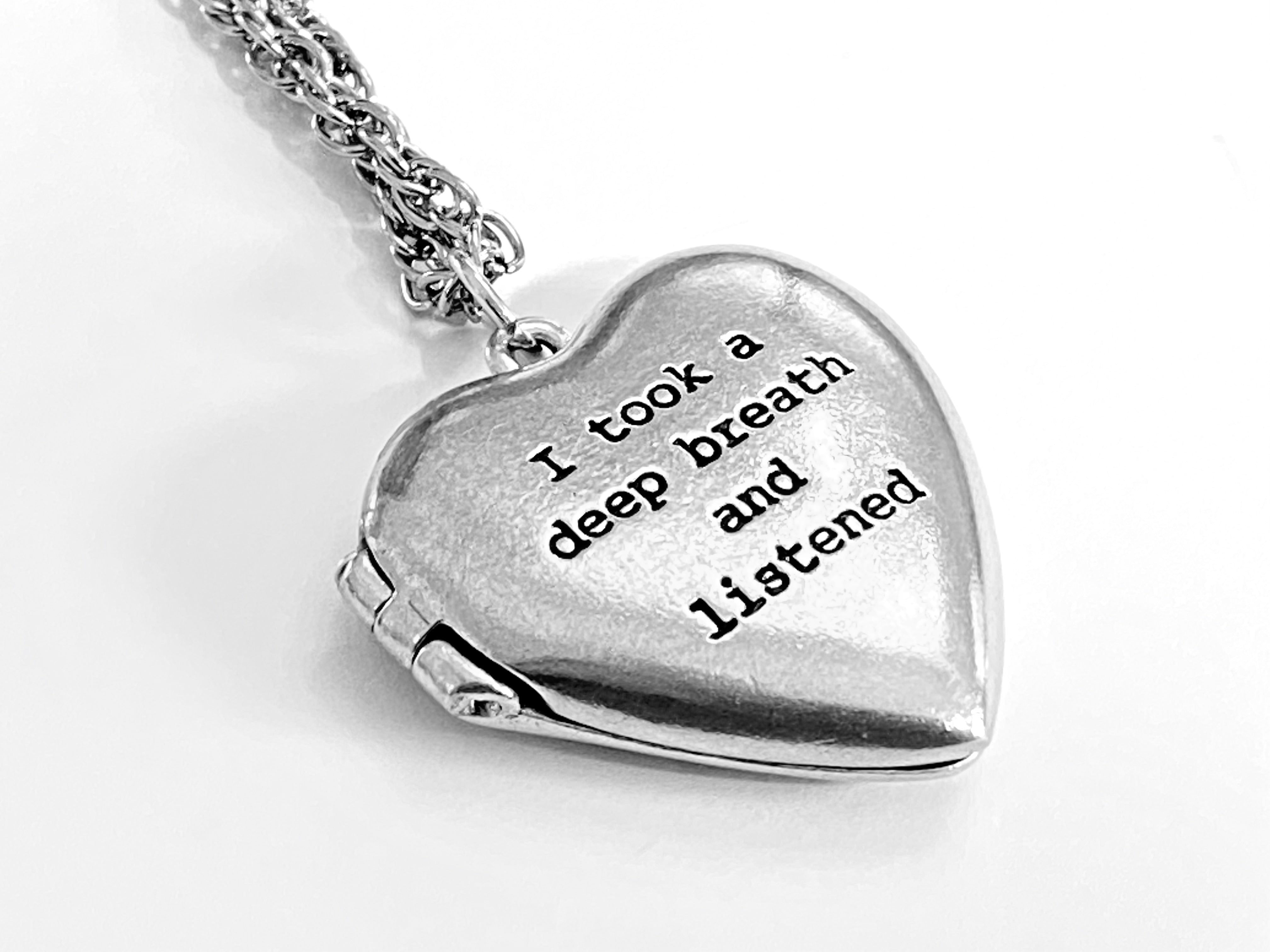 I am, I am, I am Heart Locket Necklace