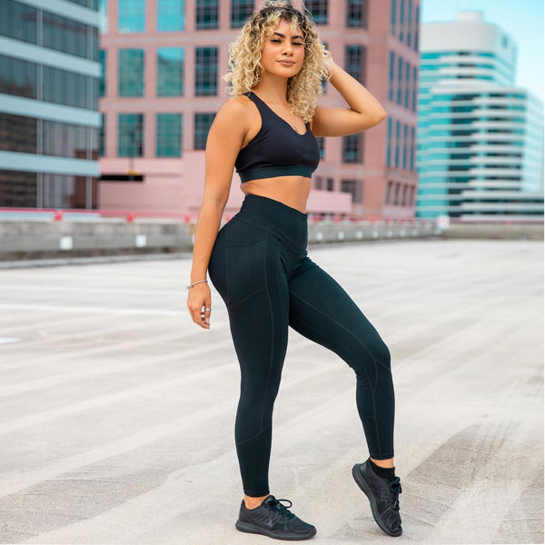 Heart Booty Leggings Black Angel Curves