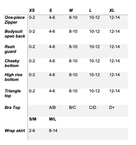 Size chart