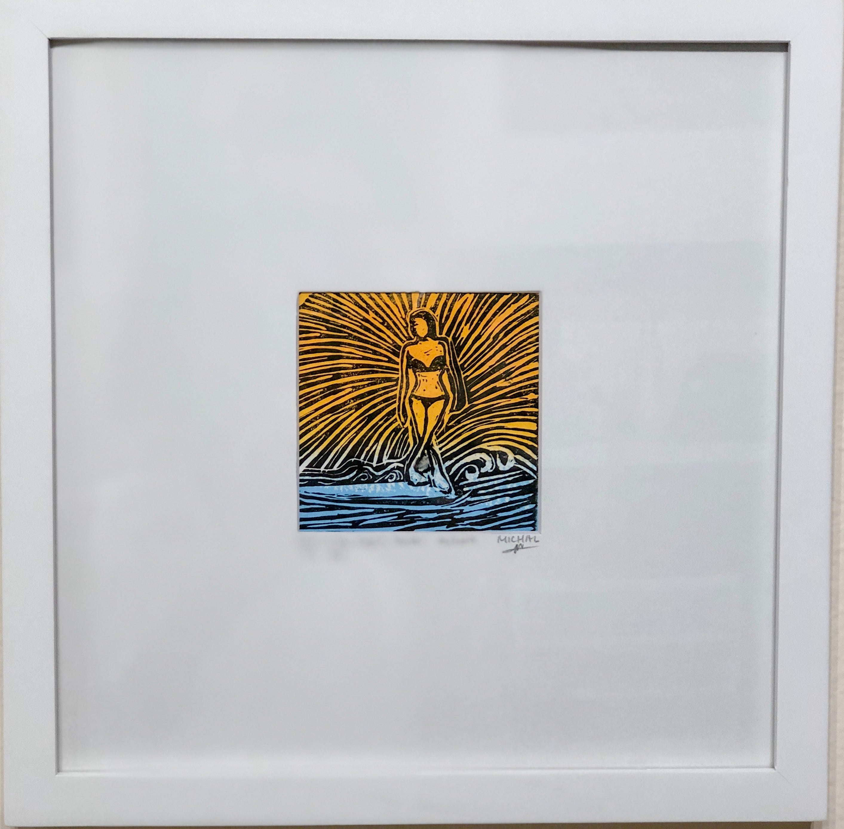 Surf in the light - Lino Cut - SOLD OUT
