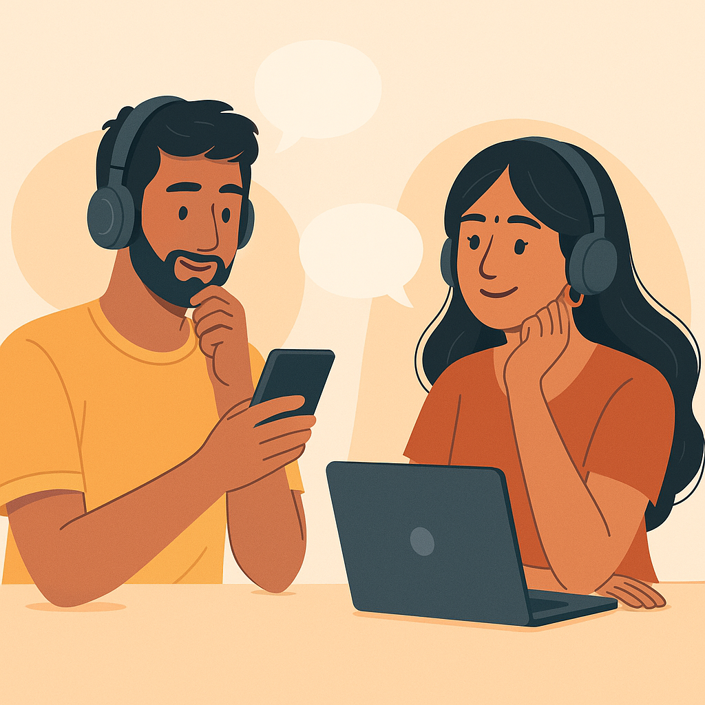 a couple playing 20 questions game.