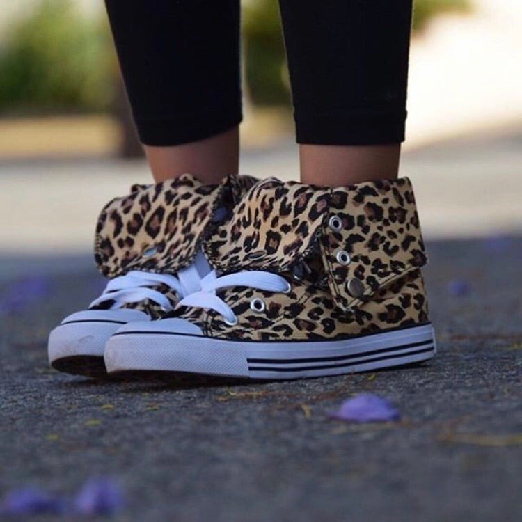 Girls Leopard Hightop Sneakers | Shoes 