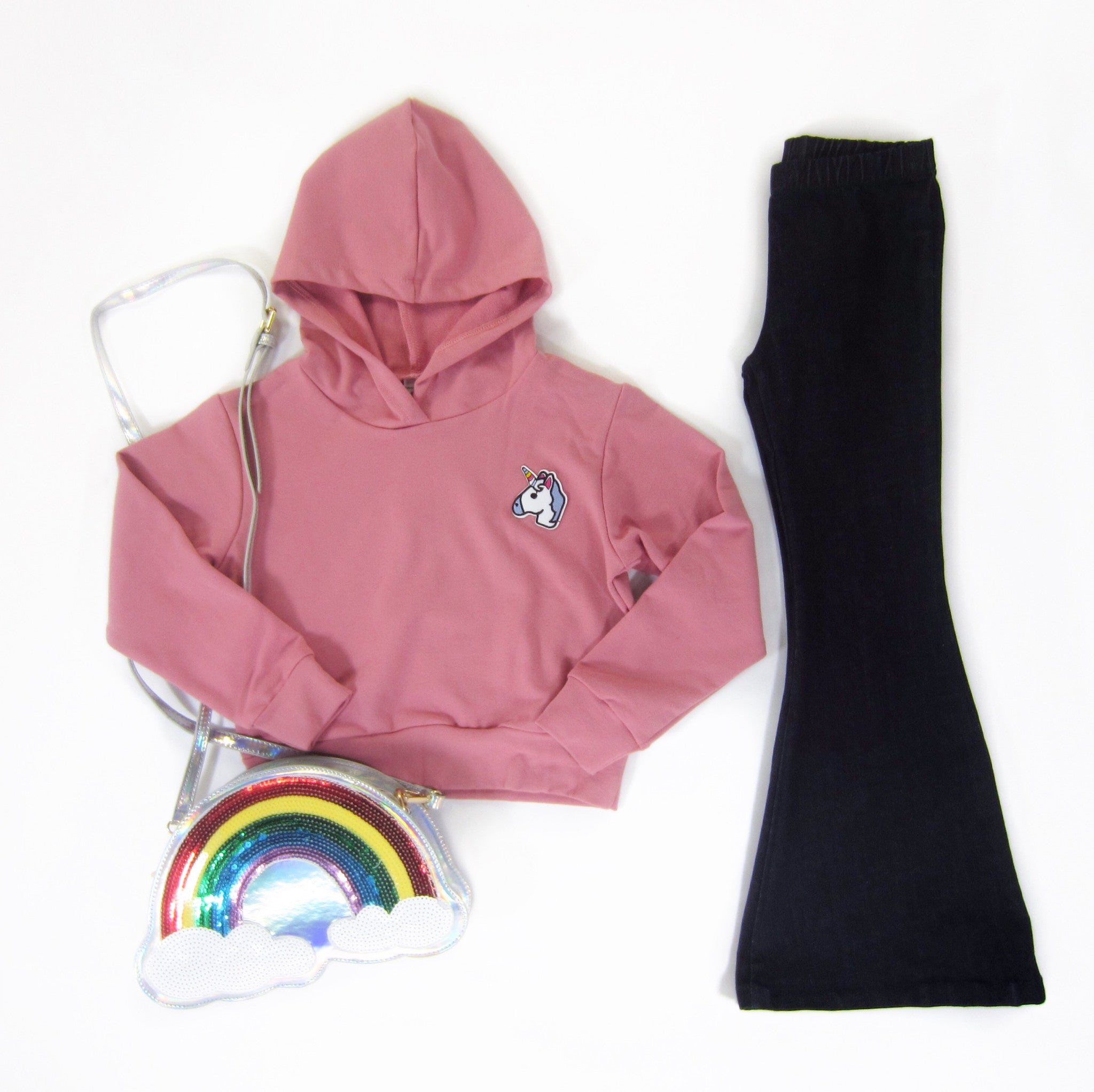 unicorn crop hoodie