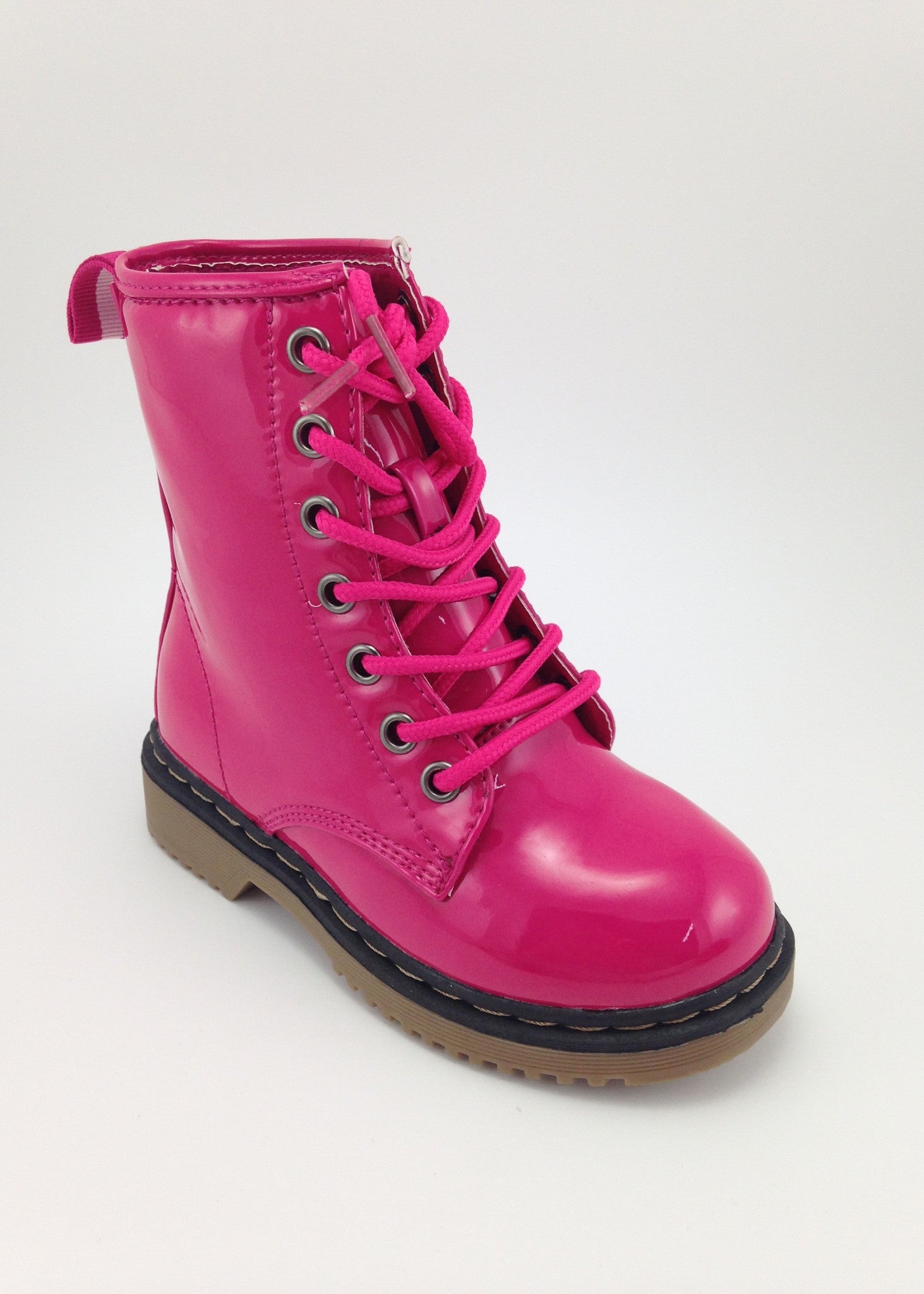 girls patent lace up boots