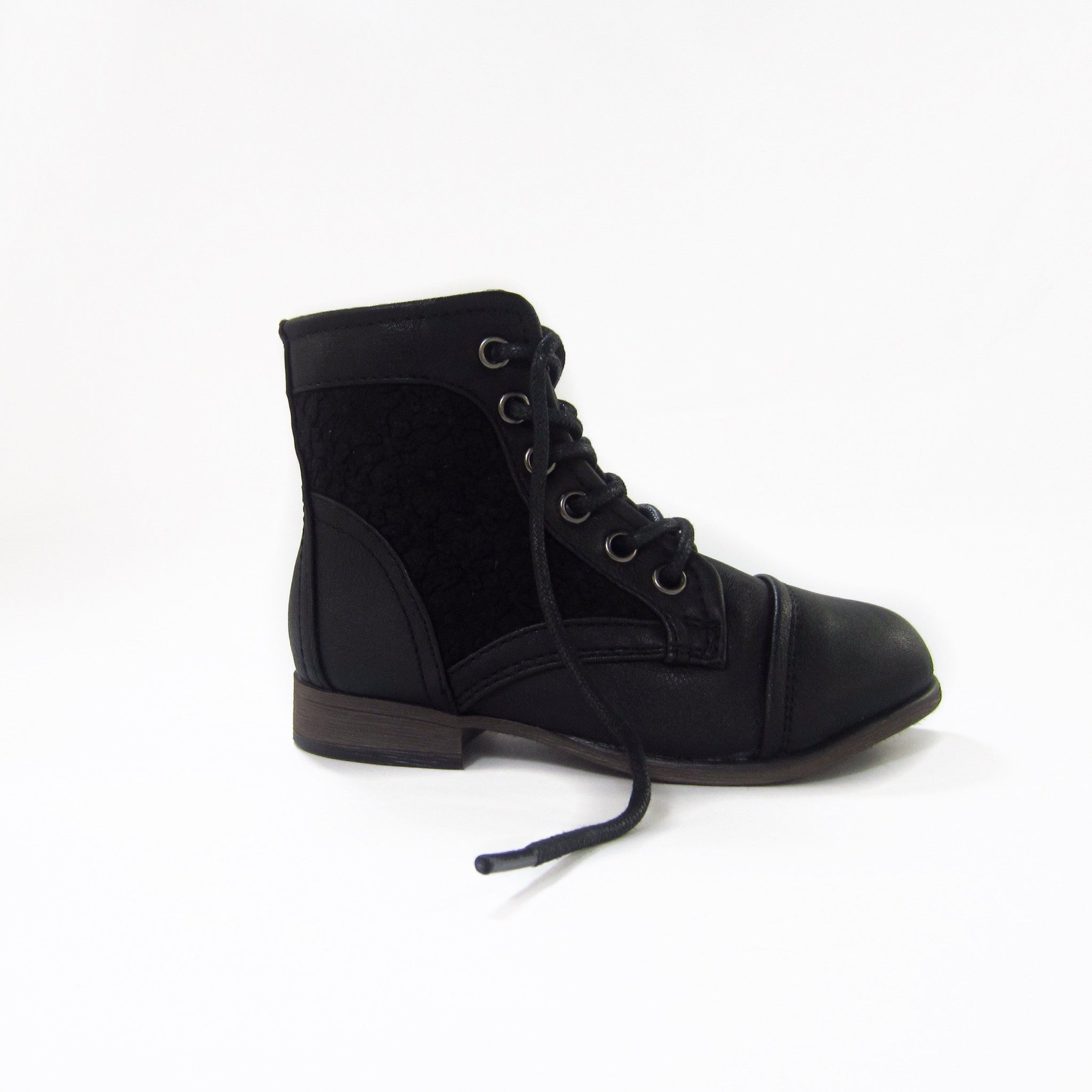 ladies black lace up ankle boots