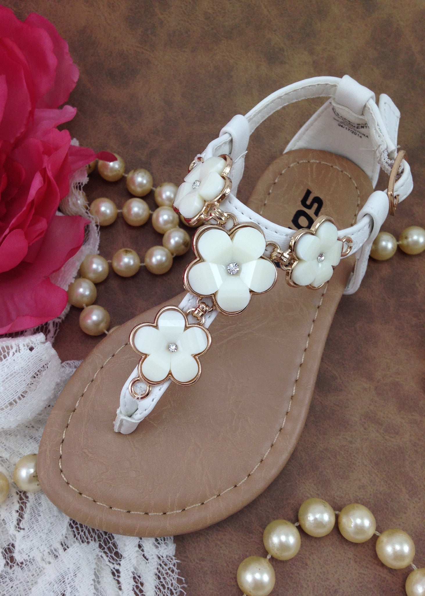 girls flower sandals