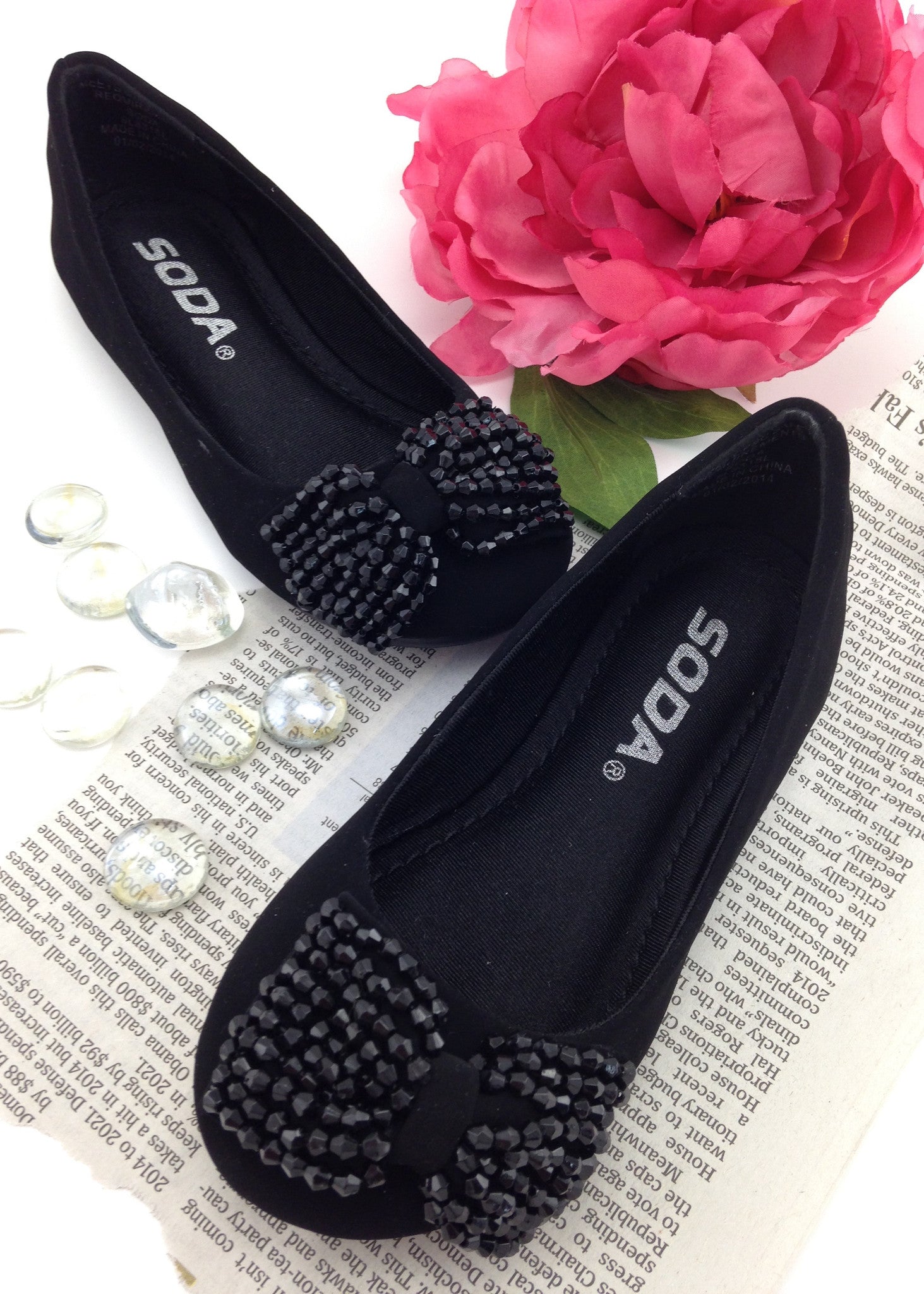 fancy black flat shoes