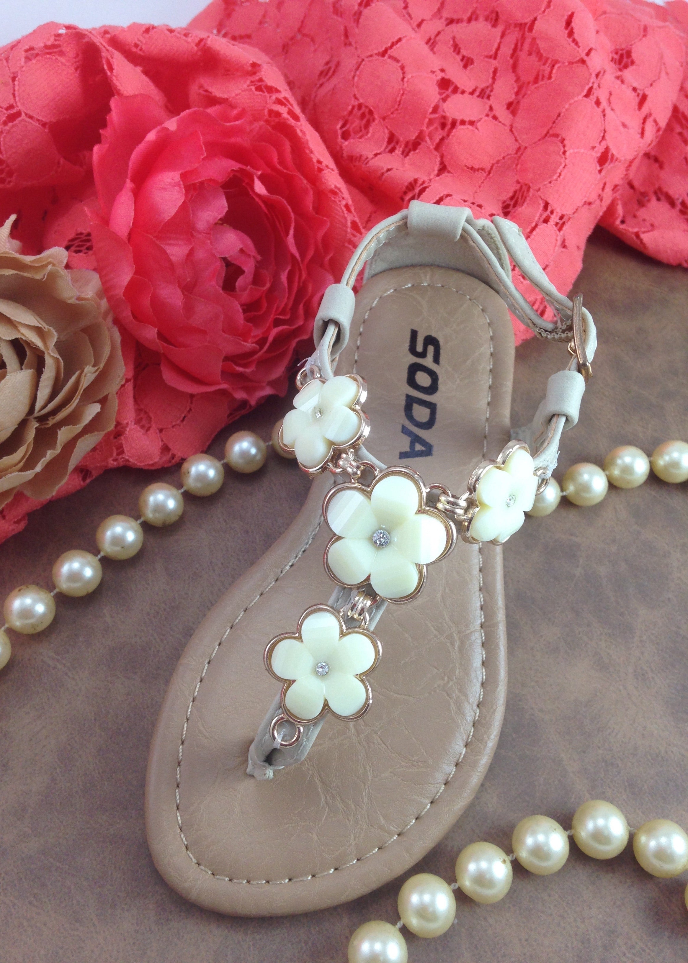 girls flower sandals