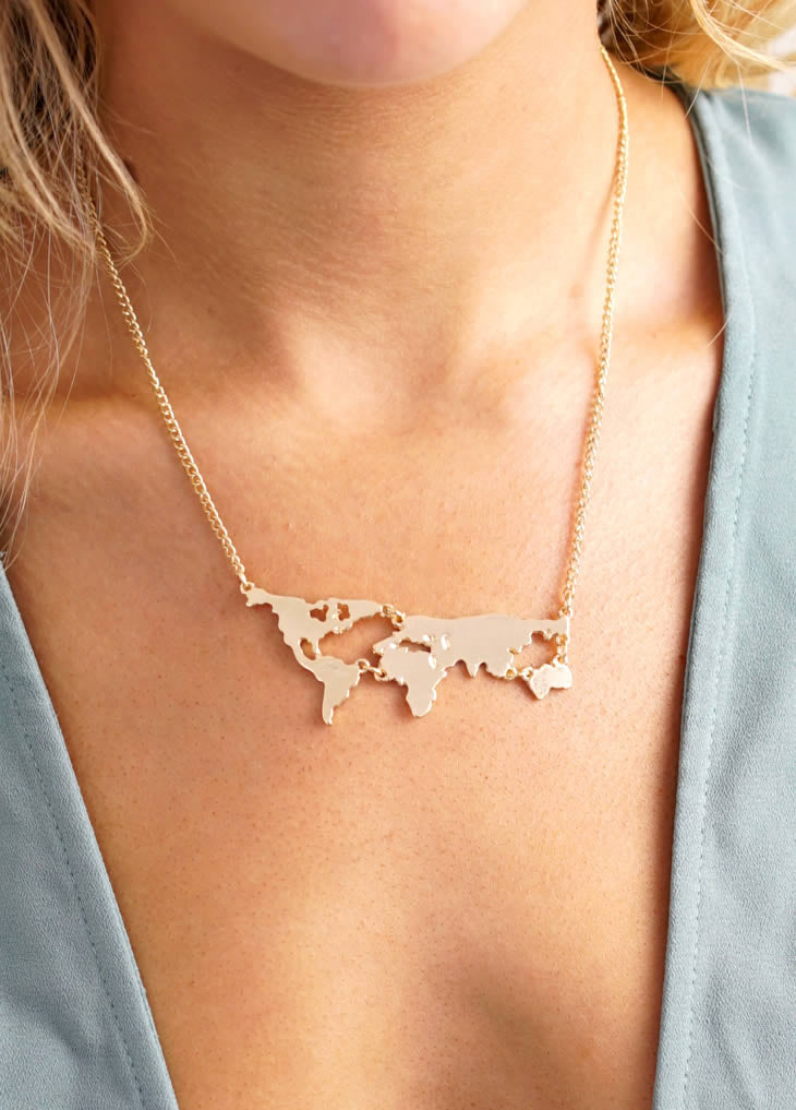 Map Of The World Necklace World Map Necklace - lvndr - 3