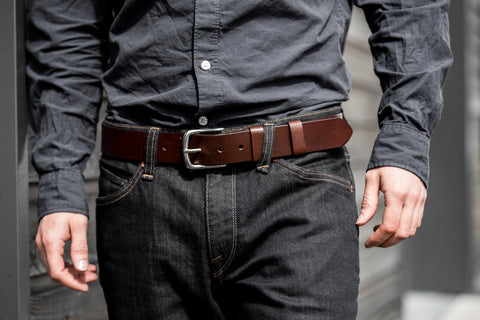 Cocoa coloured leather Dartington Belt by Tanner Bates