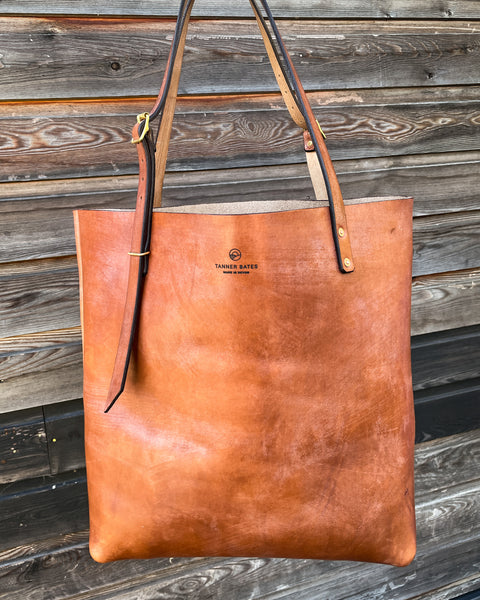 Leather tote bag