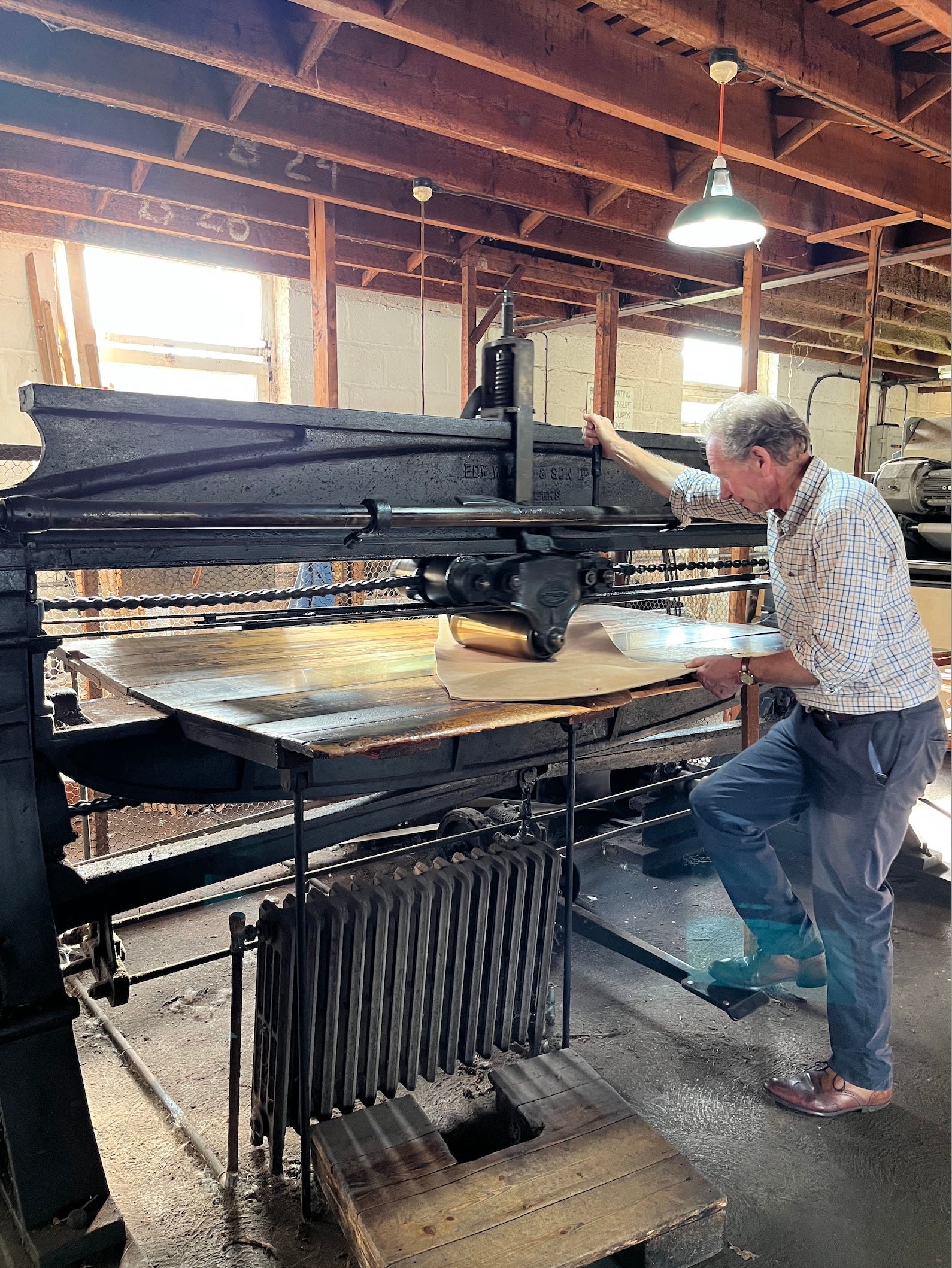 Andrew demonstrating technique at Tannery