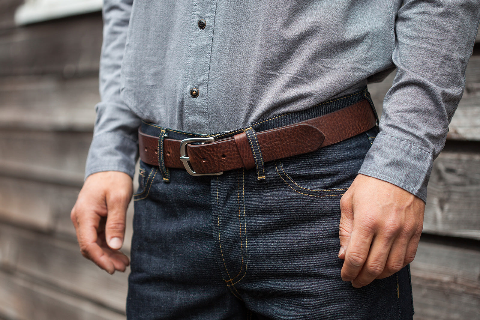 Cocoa coloured leather Dartington Belt by Tanner Bates