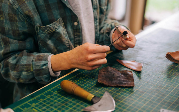 Leather craftsman at Tanner Bates