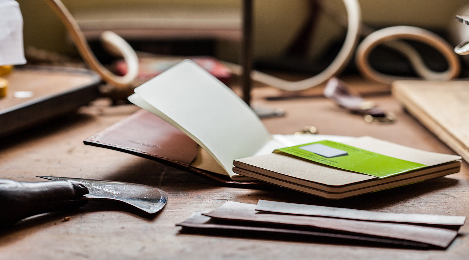 Leather Bound Pocket Size Moleskine Cahier by Tanner Bates