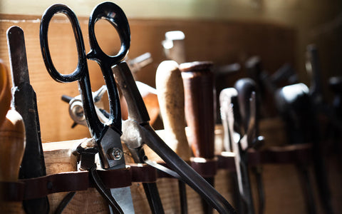 Leather tools and scissors