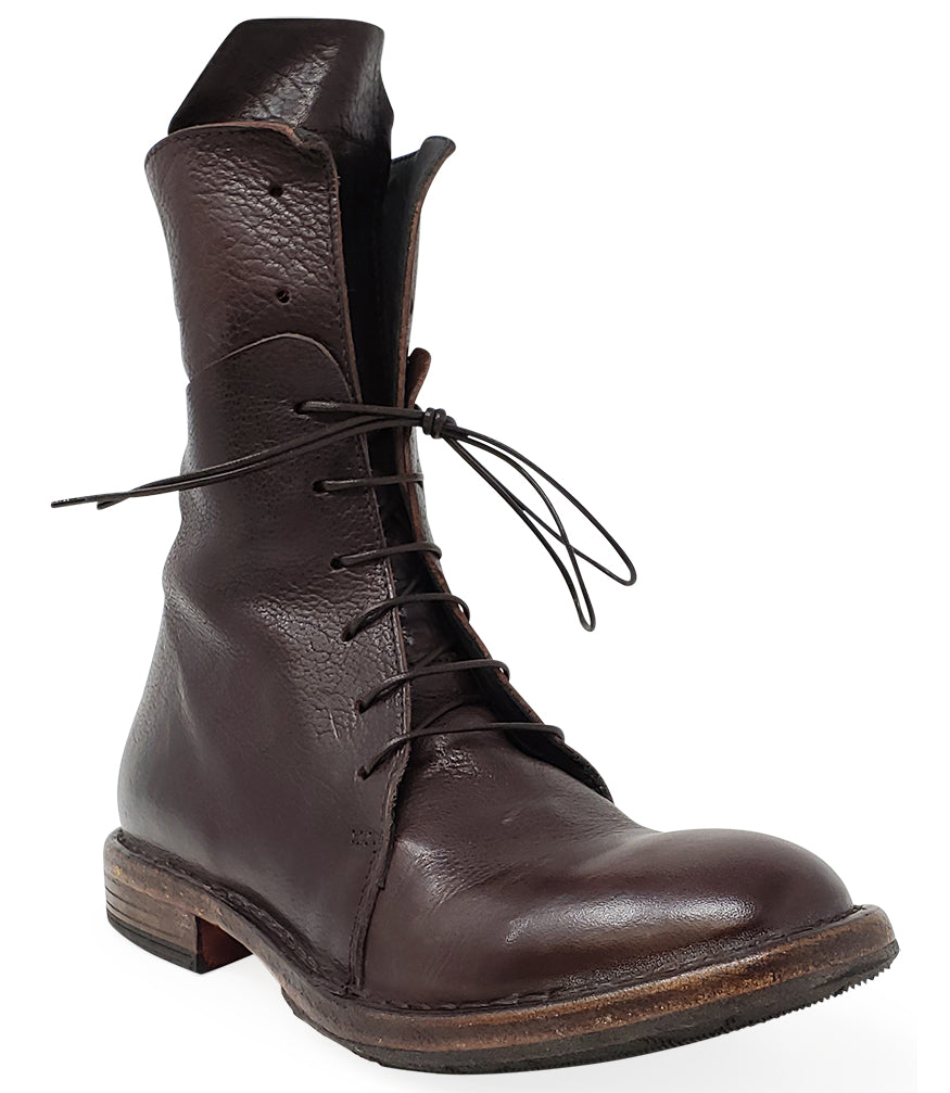 Moma Brown Leather Mid Calf Boot at madisonstyle.com