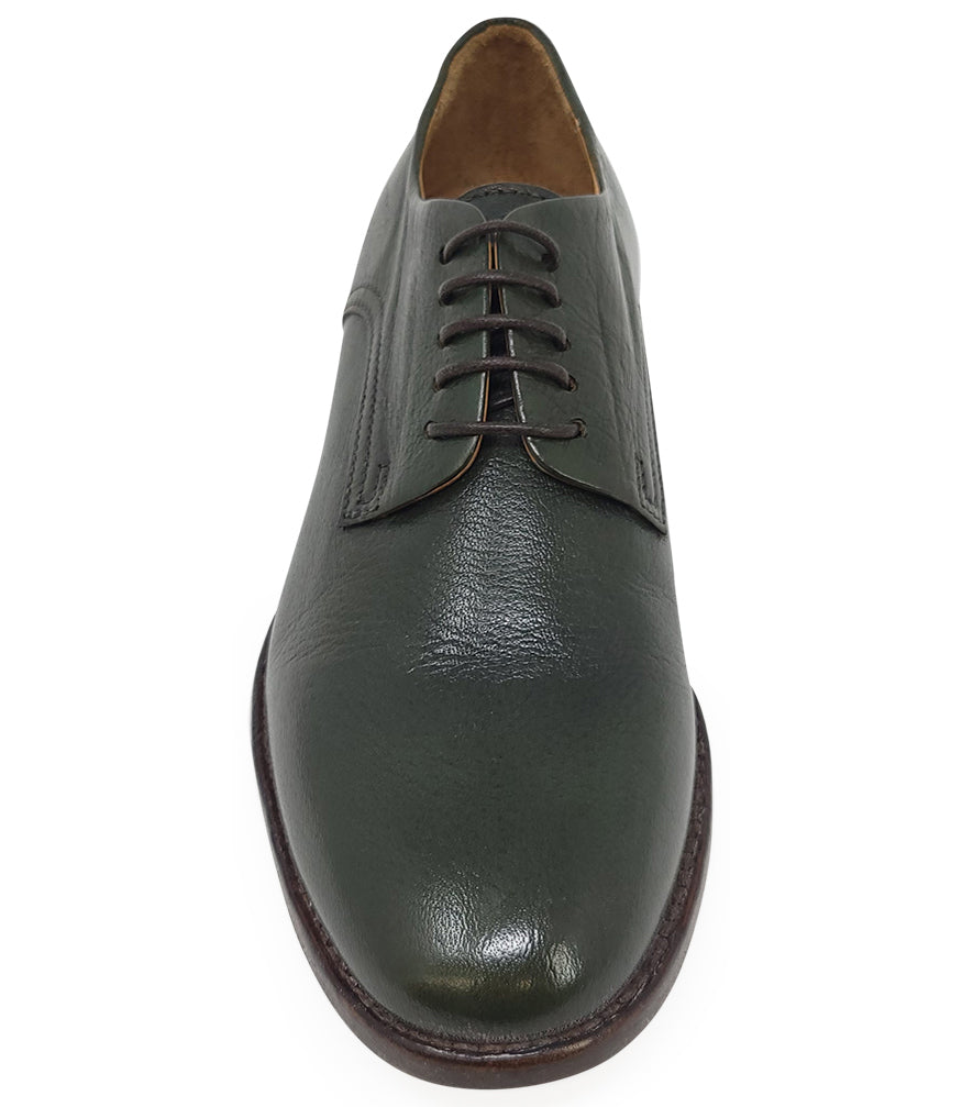 MOMA GREEN LEATHER LACE UP LOAFER - MADISON