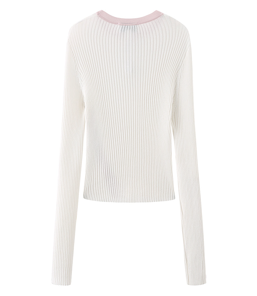 I AM CHEN WHITE LONG SLEEVE SWEATER